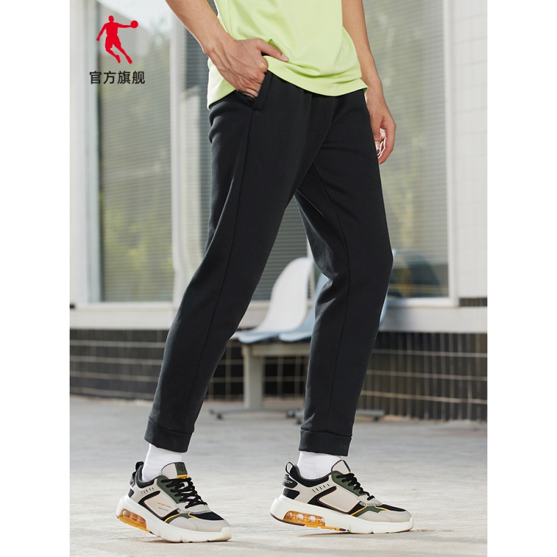 乔丹官方旗舰运动裤男2020秋冬新款男士宽松加绒保暖运动长裤针织休闲