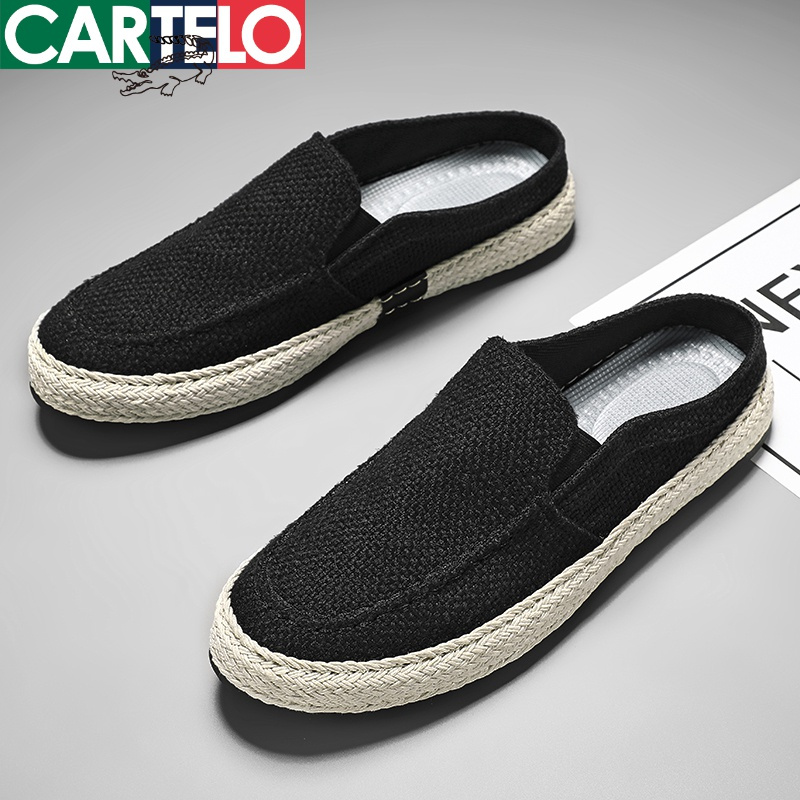 卡帝乐鳄鱼cartelo新款时尚休闲鞋男士潮流板鞋百搭懒人鞋男鞋半托鞋
