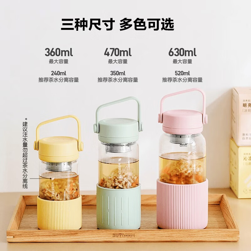 北鼎泡茶随手杯-钛茶篮470ML紫罗兰 DG45高清大图
