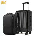 麒霁拉杆箱旅行箱 黑色26英寸铝框款+双肩包套装908TH 26英寸铝框款+双肩包套装 黑色