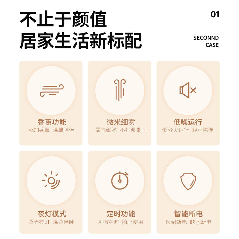 美的(Midea)氛围香薰灯小型加湿器60ML MTD3.8-M/K-04高清大图