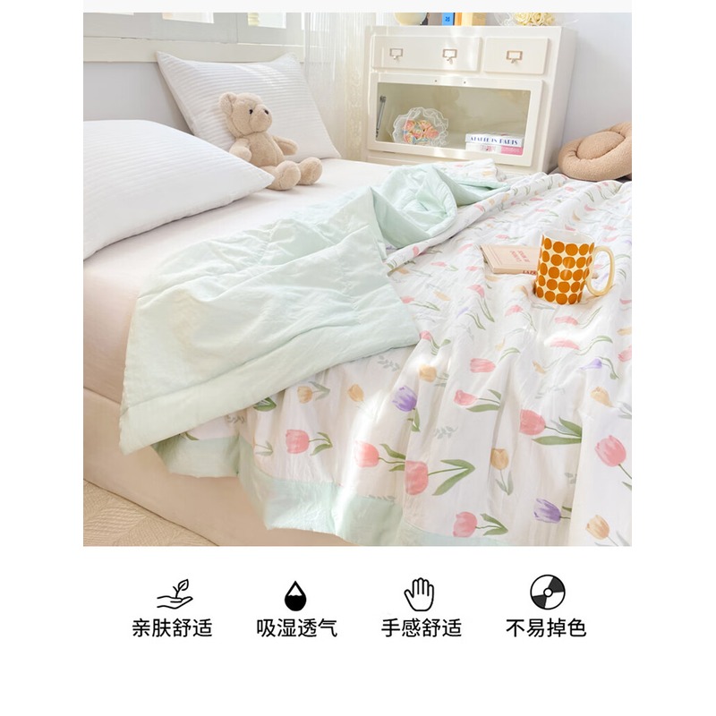 洁丽雅 花开半夏柔肤被 200x230cm高清大图