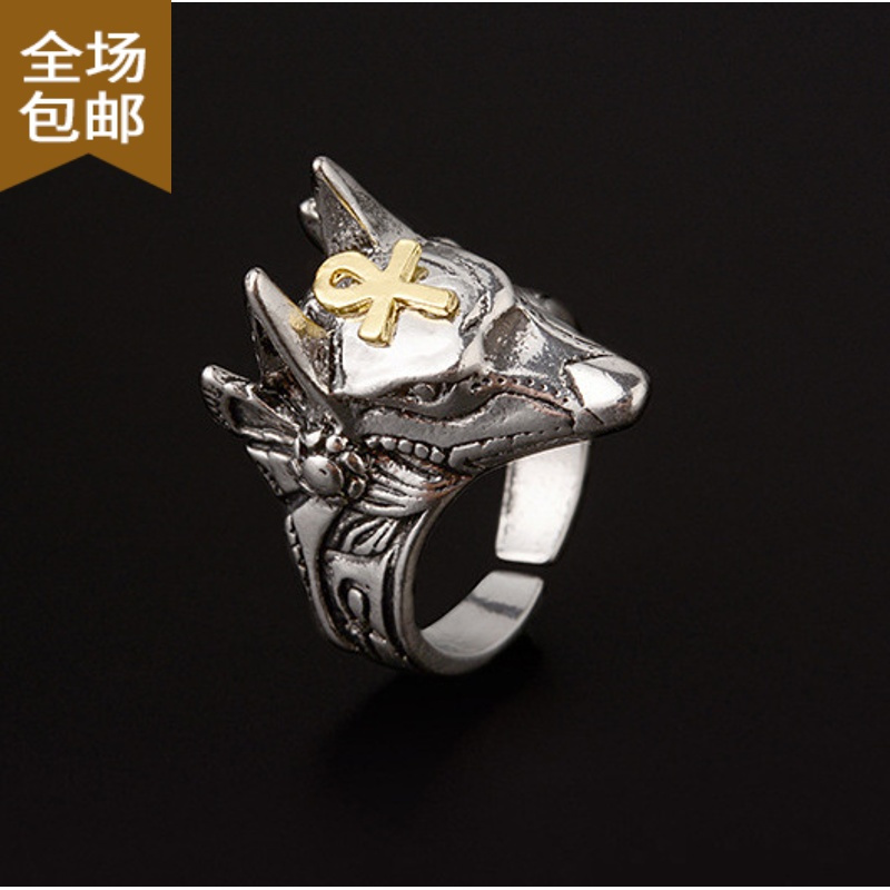 chunmi暗器男女自卫狼头阿努比死戒指指环户外用品装备情侣配饰品