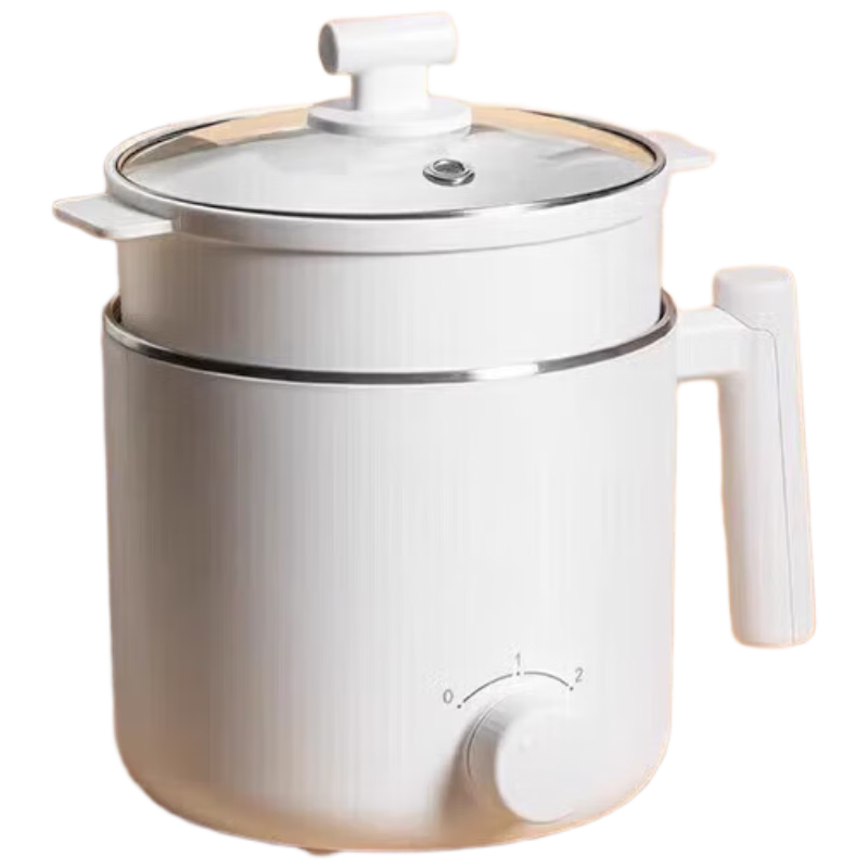 美的多功能电煮锅宿舍学生锅智能迷你电锅小功率电热火锅煮面家用1.7L不锈钢内胆+蒸笼 MC-XZE1614高清大图