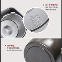 苏泊尔(SUPOR)304不锈钢真空保温饭盒学生便当盒保温桶保温提锅 2.0升KF20G1 深邃灰