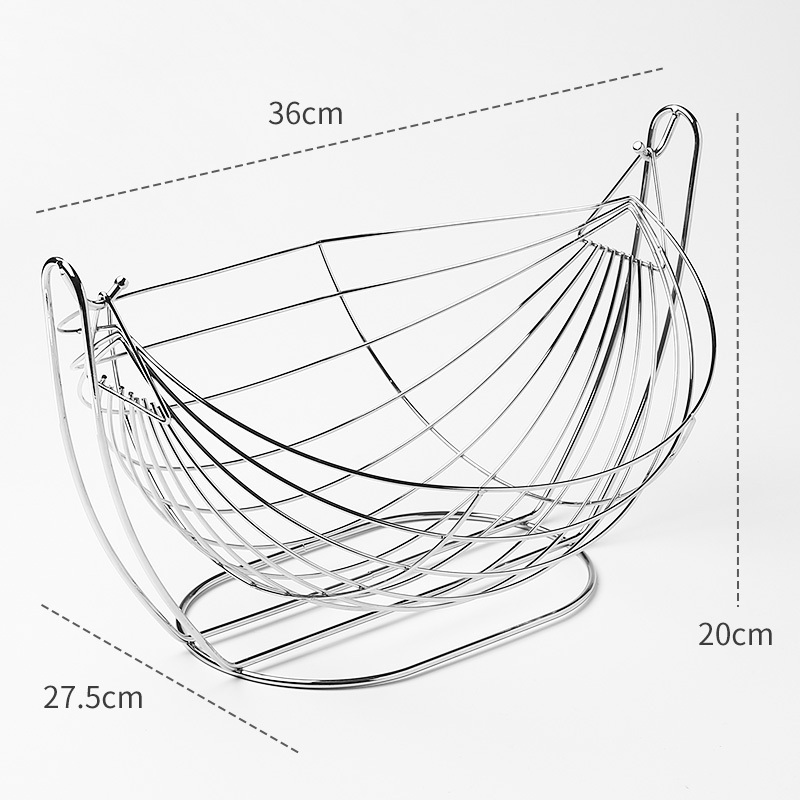 家柏饰(CORATED)创意不锈钢果篮客厅铁艺摇摆水果盘家用茶几现代简约欧式收纳篮