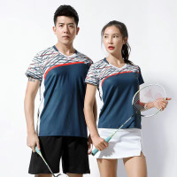 蒙企智品韩版羽毛球服运动套装男女速干健身运动短袖Y-1011