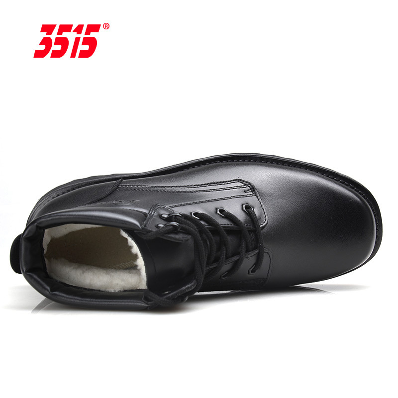 3515强人男冬季加厚棉鞋保暖靴真皮羊毛靴户外雪地靴马丁靴短靴子
