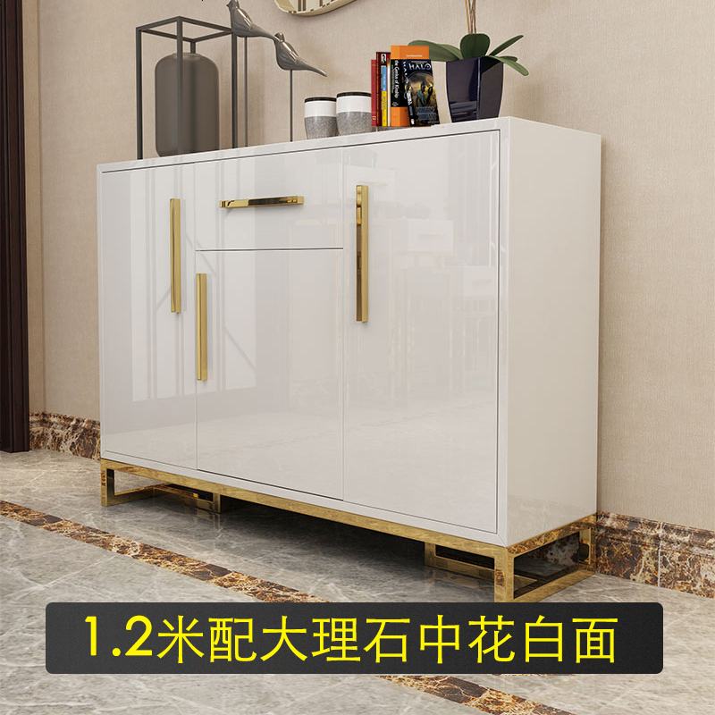 轻奢鞋柜大容量烤漆黑白简约后现代入户玄关柜超薄家用进口收纳高清大图