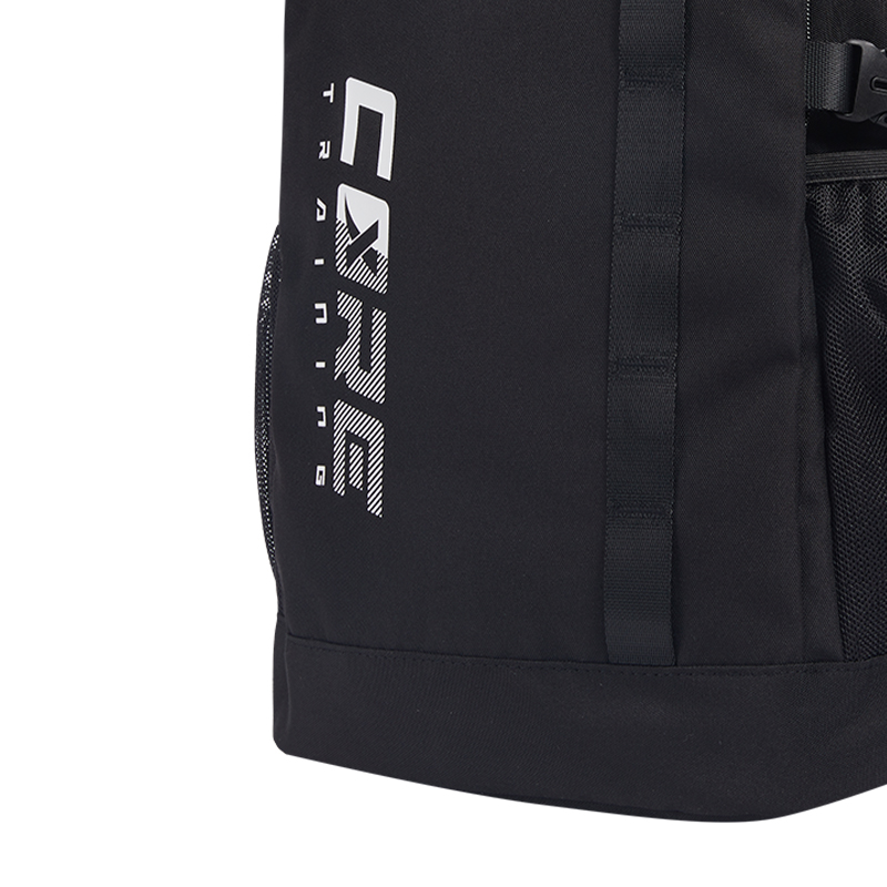 特步 黑色中性双肩包 977337118178/个高清大图