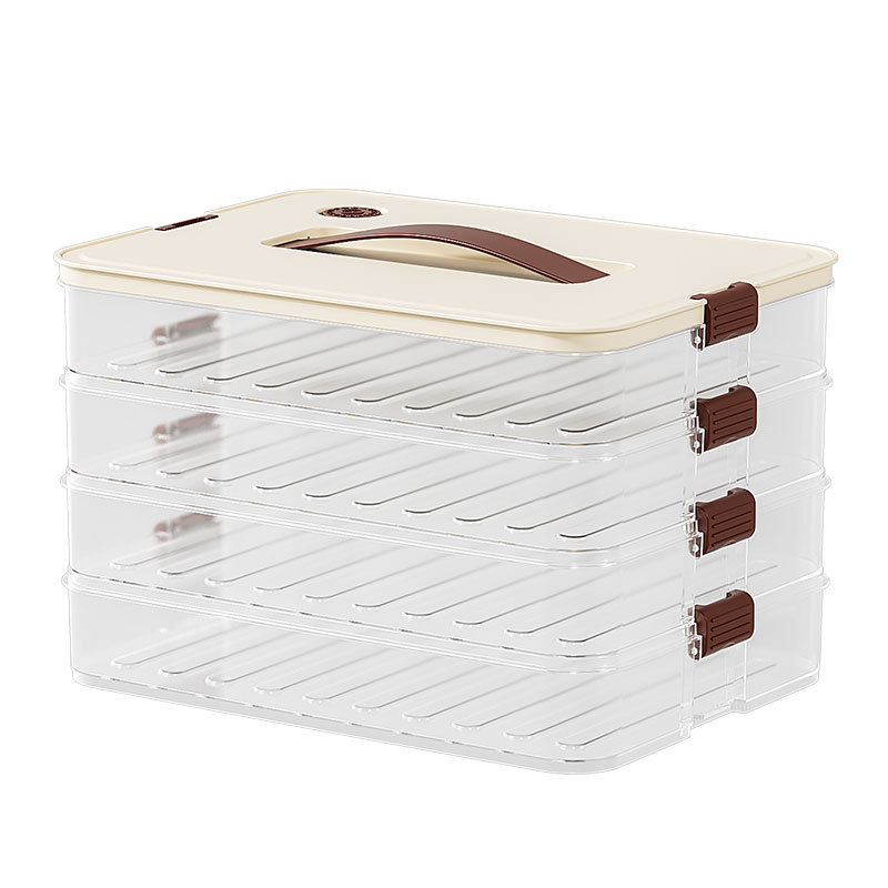 饺子盒专用冻饺子盒冰箱收纳盒家用大容量速冻混沌冷冻保鲜盒多层高清大图