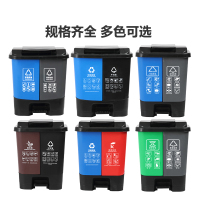 文灵双桶垃圾分类垃圾桶带盖大号干湿家用脚踏商用餐厅公共场合可回收
