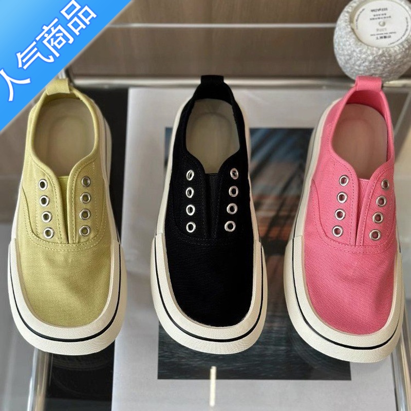 SUNTEK芒果头小众小白鞋子女2023夏季新款网红超火板鞋ins潮学生帆布鞋高清大图