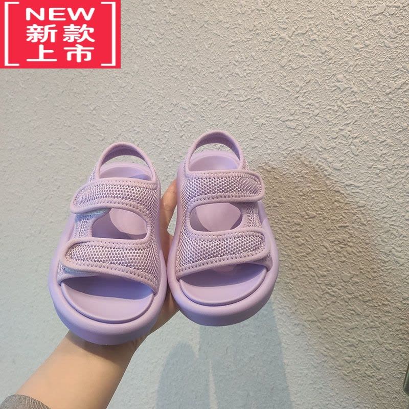 可莉允韩版儿童凉鞋宝宝魔术贴软底轻便防滑莱卡男女童百搭休闲沙滩凉鞋运动休闲鞋图片