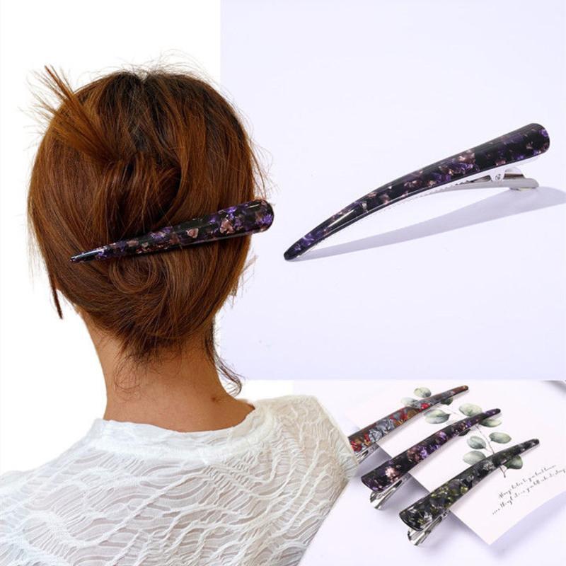 鸭嘴夹大号牛角夹盘发发卡后脑勺优雅鲨鱼夹一字尖嘴夹妈妈款发饰牛