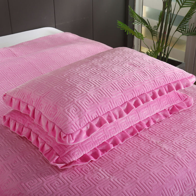 梦卡琳dreamkarin加厚夹棉枕套一对装加绒保暖带花边枕头套