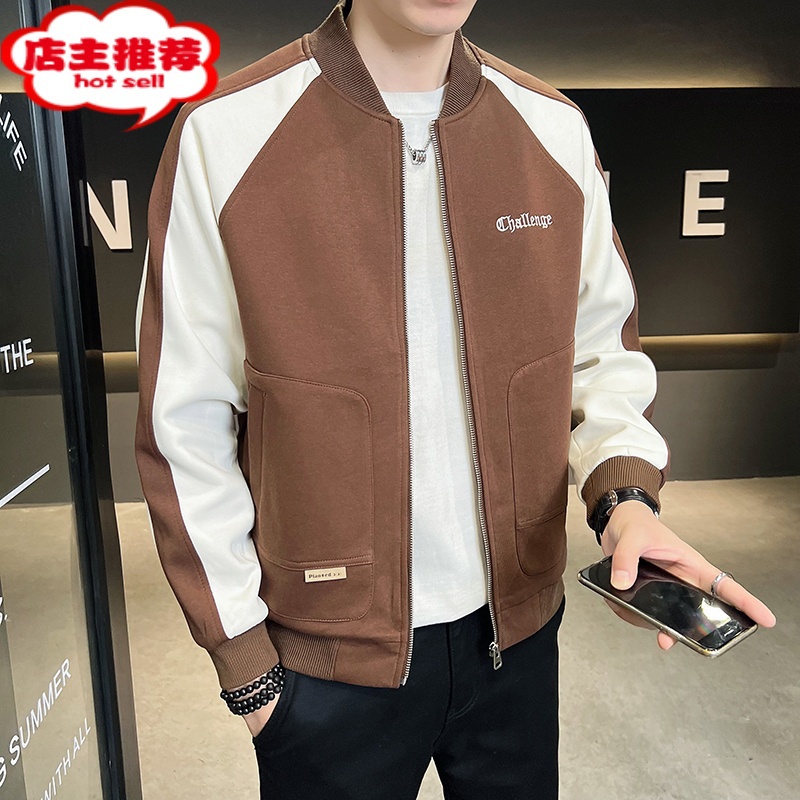 SHANCHAO棒球服外套男款2023新款秋季潮牌痞帅潮流休闲拼色夹克男上衣