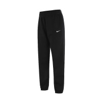 Nike Sportswear刺绣起绒保暖束脚休闲运动卫裤 春季 女款 黑色 BV4090-010