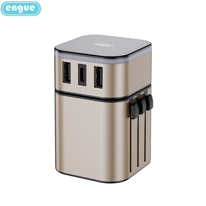 engue 恩谷 劲量 3.4A双USB+Type-c全球转换插头 EG-701高清大图