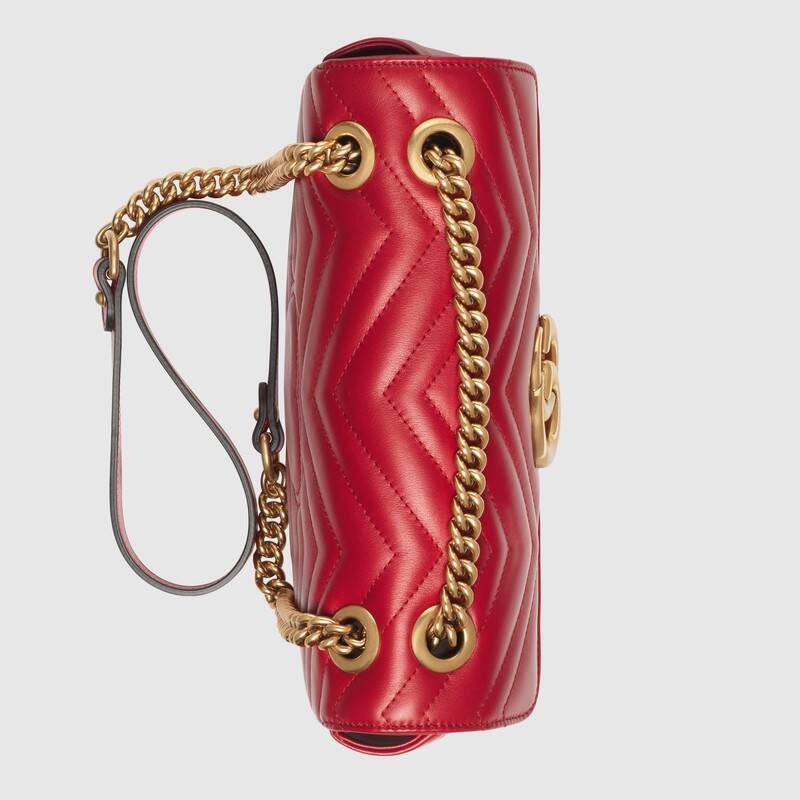 GUCCI 古驰女包 MARMONT系列牛皮双G绗缝女士单肩包443497系列26cm*15cm*7cm