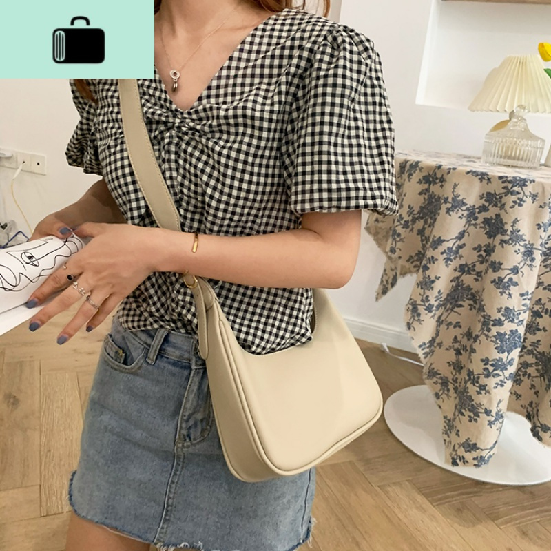 复古腋下中古包包女2020新款简约百搭手提包月亮饺子包单肩斜挎包NEW LAKE女斜挎包