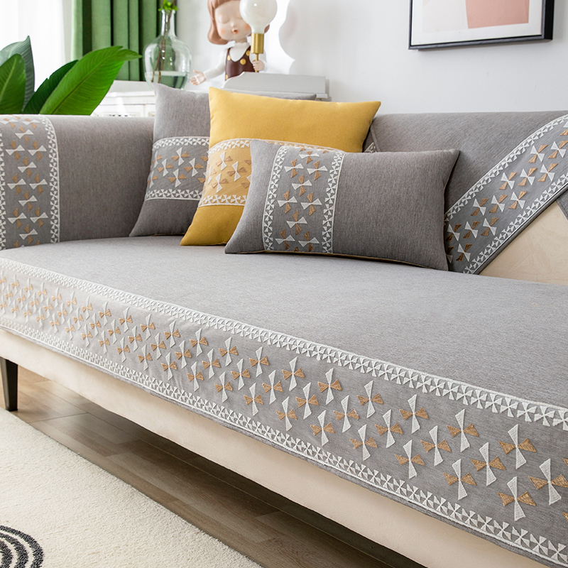 秋冬季棉麻沙发垫布艺简约沙发套罩巾贵妃全包支持定制飘窗垫子坐垫