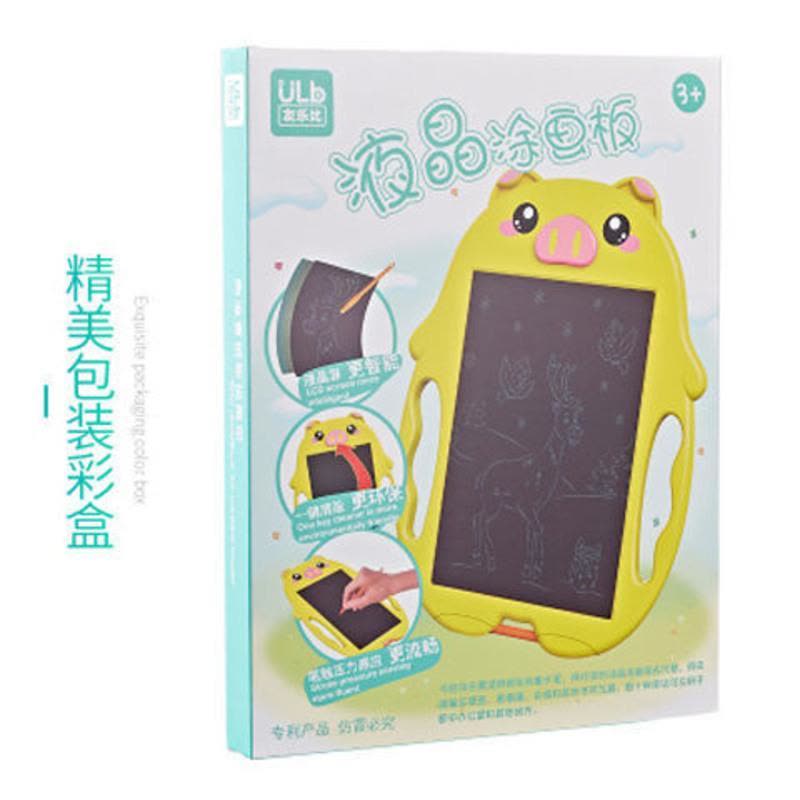 儿童家用画板液晶手写板小黑板电子磁性笔小学生涂鸦画画板写字板 美美猪(粉色)图片