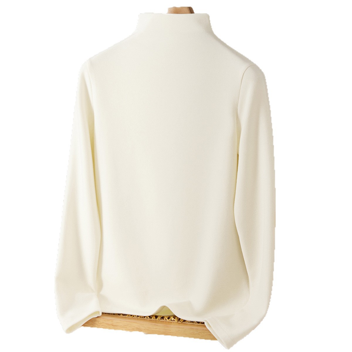 羊毛蚕丝半高领打底衫女秋冬内搭可外穿中领加厚保暖上衣加绒长袖高清大图