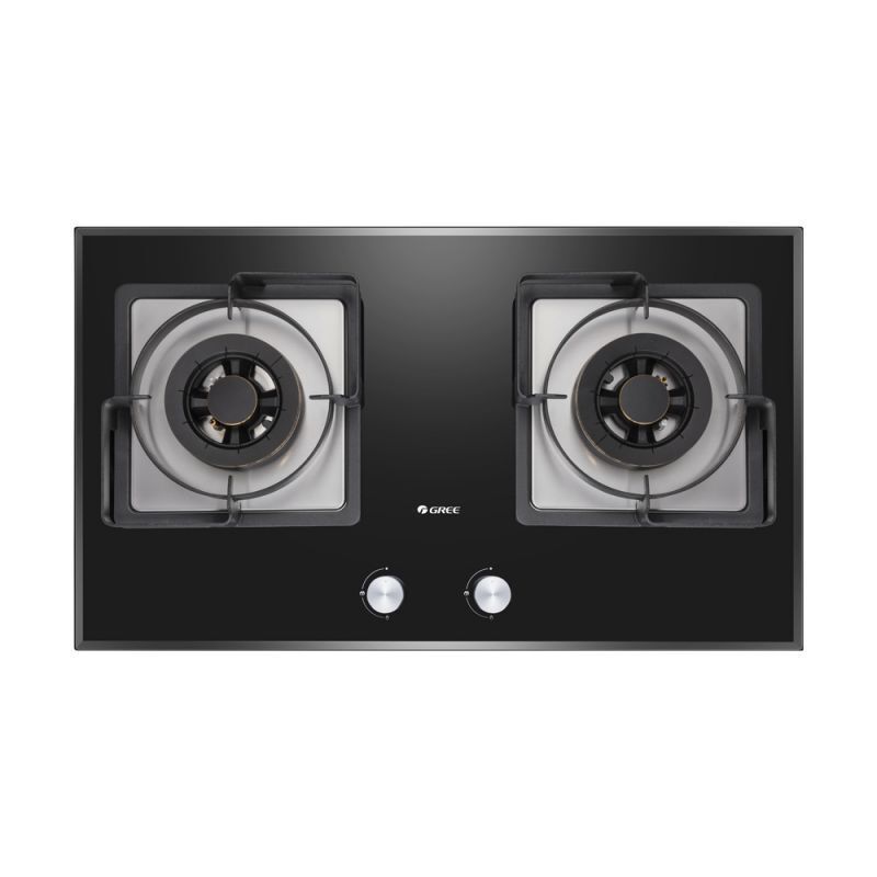 格力(GREE)燃气灶 JZY-QS07B 家用大火力 5.2kW 嵌入式双灶钢化玻璃面板 回火保护防爆保护(液化气)