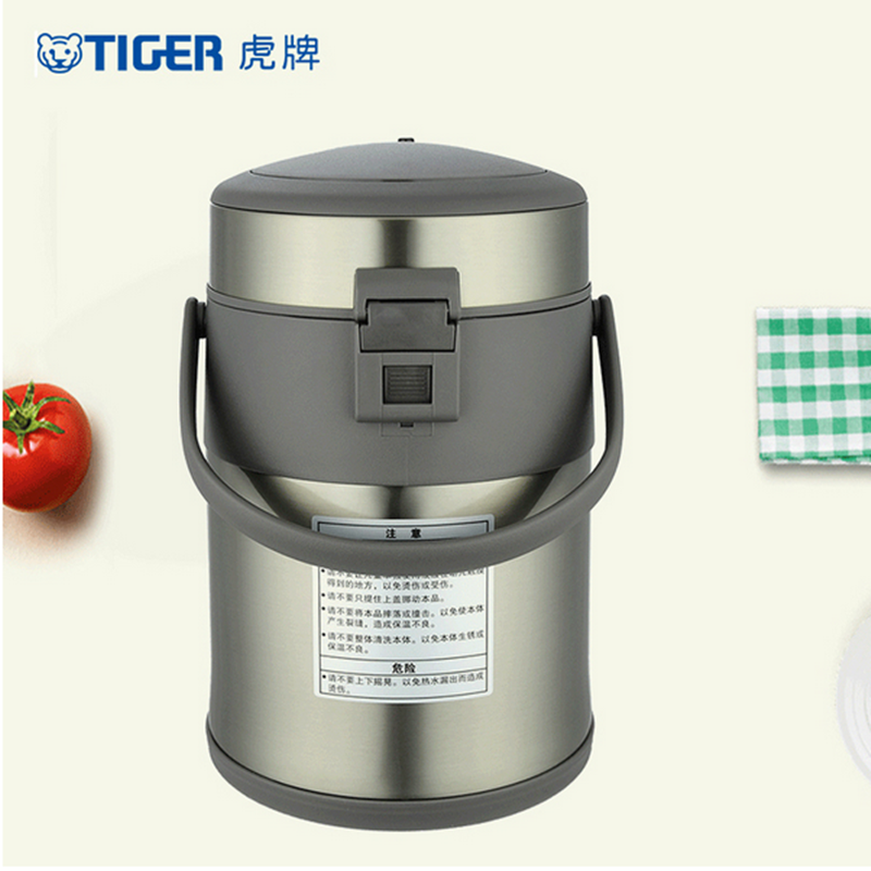虎牌(tiger)不锈钢热水瓶双层真空保温壶 家用大容量保温瓶气压式保温桶 304不锈钢 MAA-A22C 2.2L