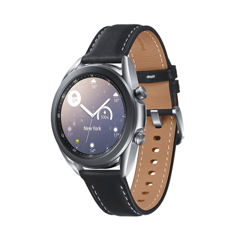 三星(SAMSUNG)Galaxy Watch3 冷山灰 41mm 蓝牙版通话 智能手表 天气表盘/血氧测量睡眠评分/真皮表带