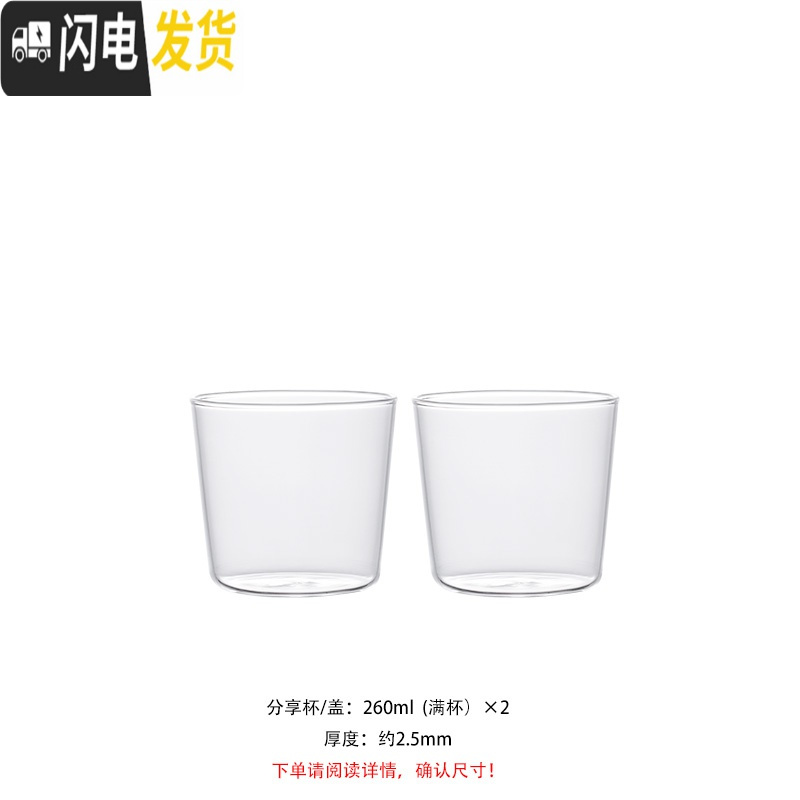 三维工匠日式一人饮玻璃分享冰咖啡冷萃瓶网红创意ins早餐茶壶牛奶果汁杯 分享杯/盖260ml×2