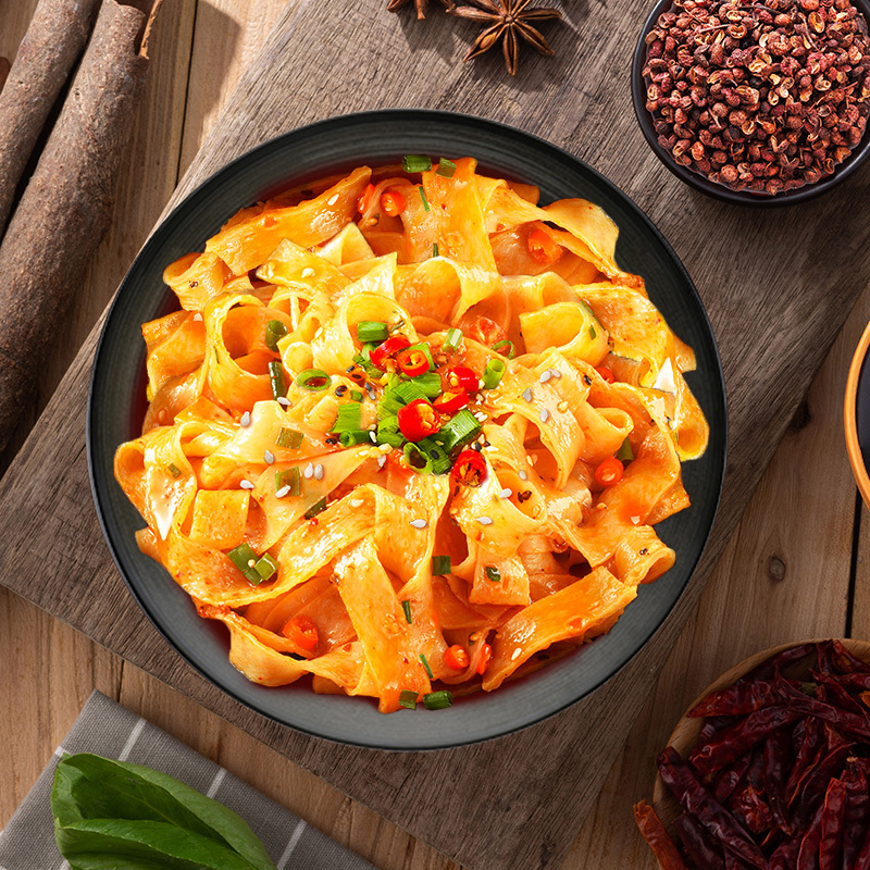 刻凡麻酱拌面108g2盒凉皮面皮干拌面泡面皮速食麻酱方便面