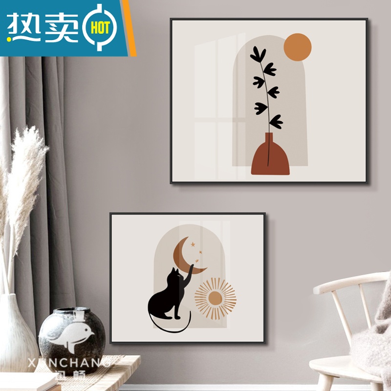 敬平莫兰迪创意电表箱装饰画现代简约轻奢遮挡配电箱电闸挂画餐厅壁画装饰画高清大图