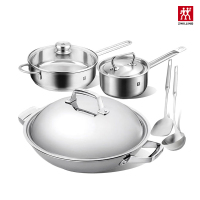 双立人ZWILLING 32cm中式炒锅 煎锅 炖锅 锅具套装五件套