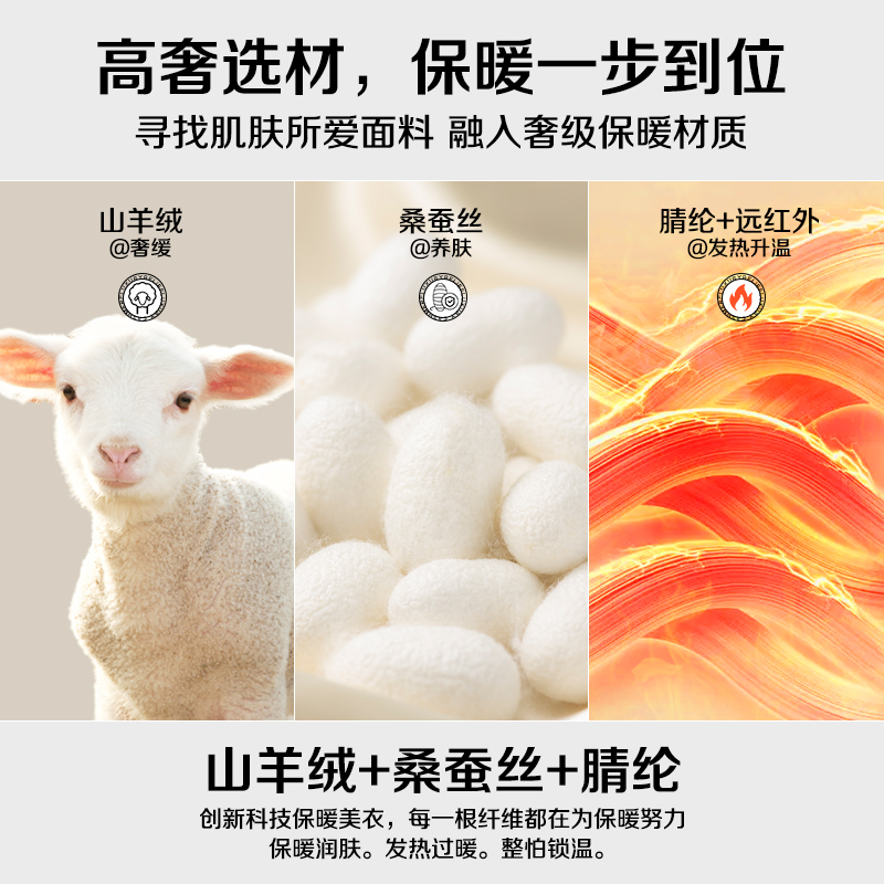 啄木鸟保暖内衣女士2025新款秋衣秋裤套装冬季加绒加厚德绒自发热打底衫高清大图