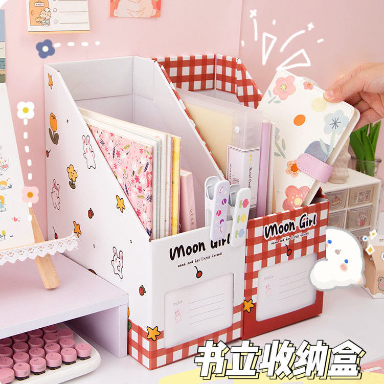 纸质书立桌面书架办公ins书本收纳学生简约女生创意桌上书立架