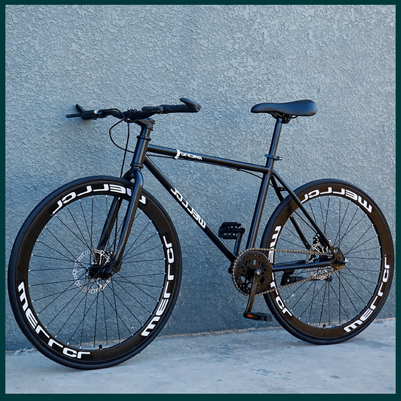 闪电客死飞自行车实心胎活飞双碟刹轻便公路赛网红成年学生成人男女