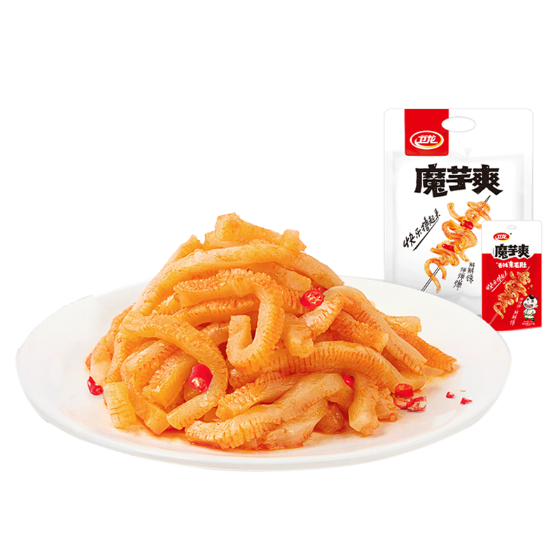卫龙辣条魔芋爽 500g 约28小包 香辣味麻辣味混合 魔芋爽香辣味酸辣麻辣高清大图
