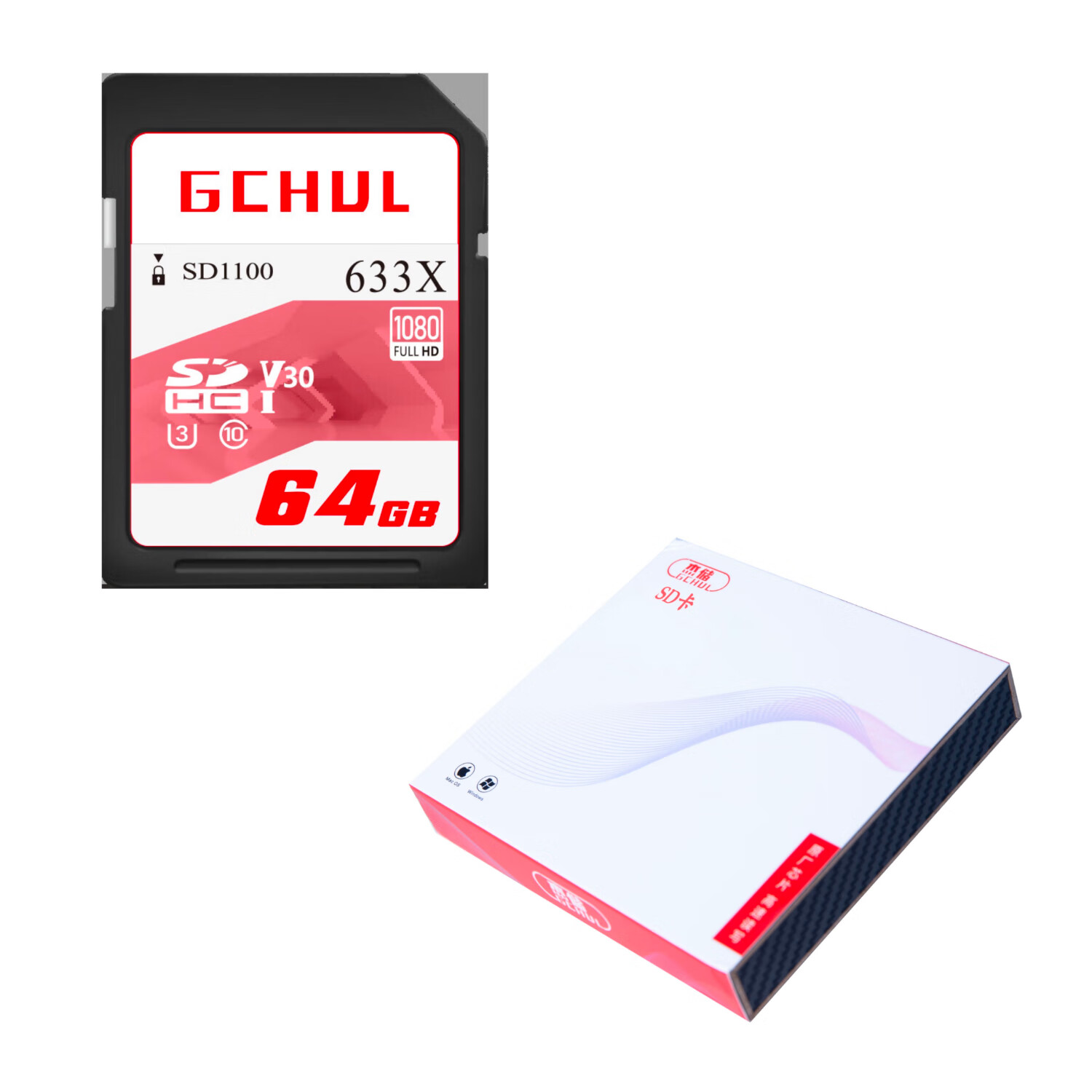 杰储（GCHUL） SD1100 64G SD卡 存储卡 (计价单位：张) 灰色