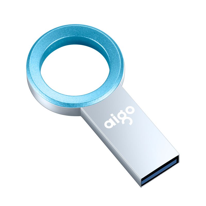 爱国者(aigo)U520金属情侣u盘 64GB 车载优盘手机电脑两用高速正品创意定制u盘