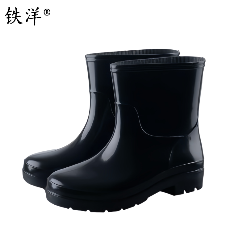 铁洋 黑色短筒防水雨鞋 TY-YX004 双高清大图