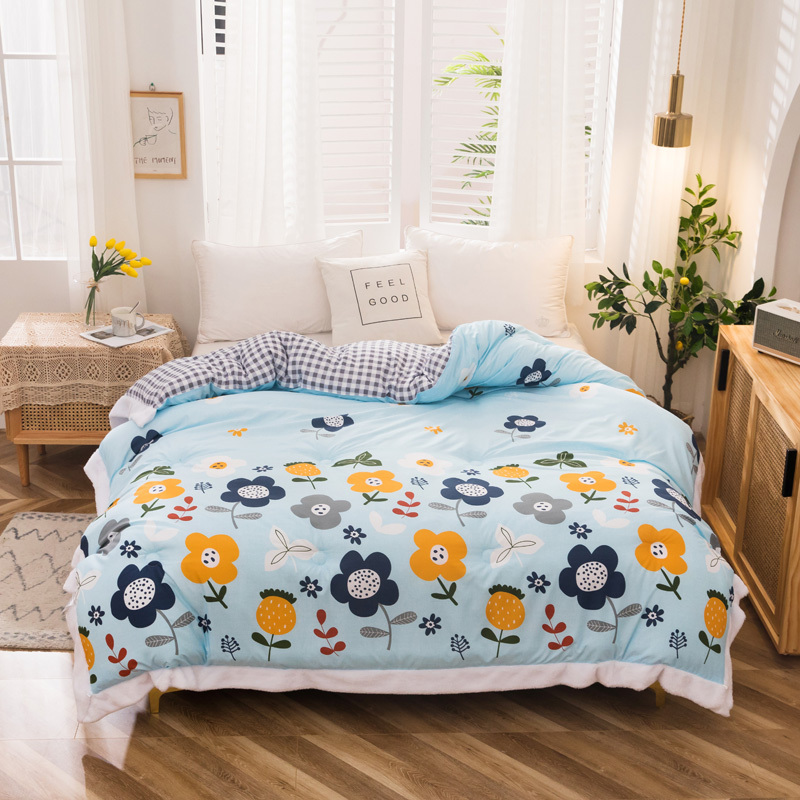小清新兔毛边冬被 被子加厚保暖春秋四季被芯双人单人1.8m/2.0m学生宿舍棉被褥太空被