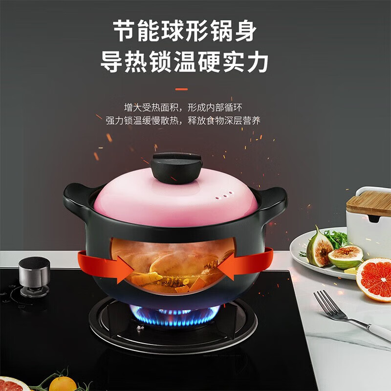 爱仕达(ASD) 煲汤锅砂锅 陶瓷锅明火用陶瓷炖锅汤锅家用 适合2-3人RXC25B3Q 2.5L高清大图