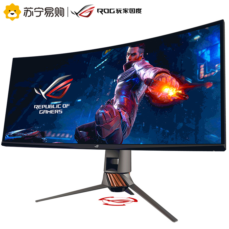 华硕ROG PG349Q 34英寸 曲面带鱼屏 120Hz 超2K IPS屏 G-sync二代 Aura-sync神光同步 自营电竞液晶显示器