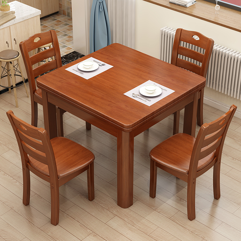方形家用客厅餐厅吃饭桌子小户型方桌八仙桌吃饭桌子木质简约现代视频