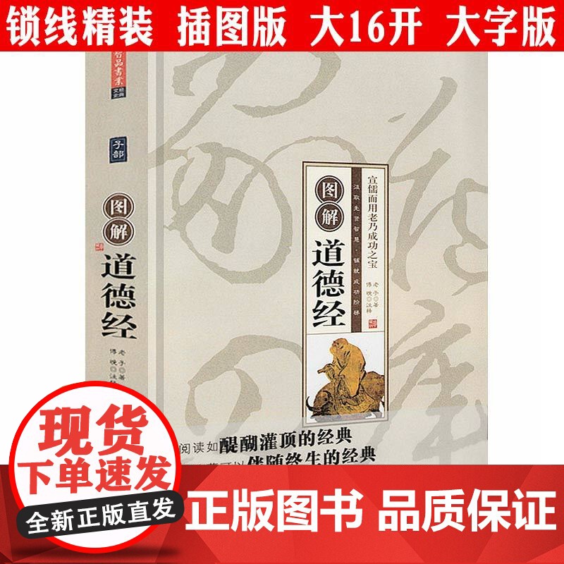 【精装插图版】图解道德经 题解原文注释文解读心得疑难字注音 老子全书全集无删减老子他说哲学书籍