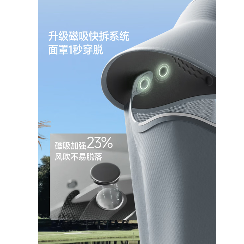 蕉下面护帽AS721可拆磁吸面罩空顶户外全防护帽遮阳太阳帽防晒帽 石墨灰 26NEW高清大图