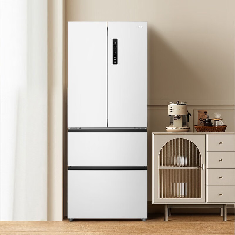 tcl 409升法式多门养鲜冰箱 一级能效双变频法式家用大容量电冰箱风冷