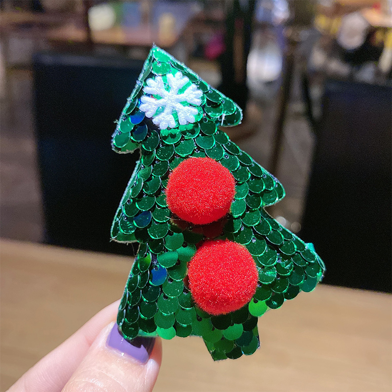 发卡夹子女童韩国公主圣诞树可爱头饰圣诞儿童发饰女圣诞三件套小树